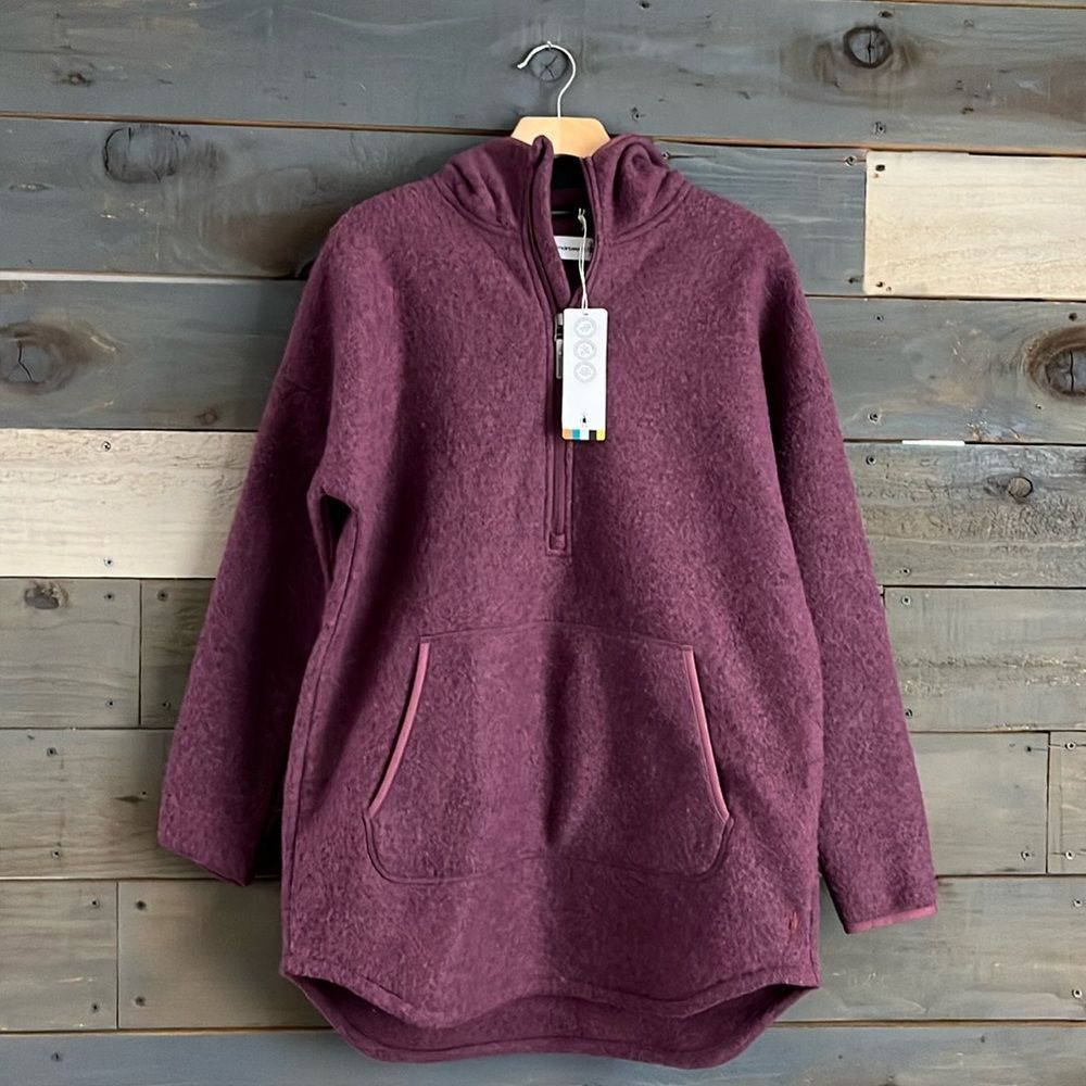 Smartwool Women's $175 Size S Hudson Trail Fleece Poncho NWT Purple
